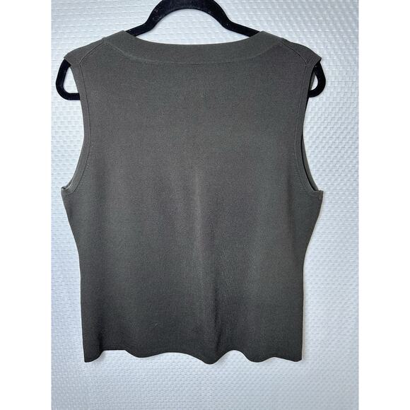 Chicos V Neck Charcoal Tank Top 3 XL Capsule Minimalist Rayon Nylon - Picture 4 of 6